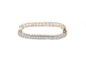 Solid 14K rose gold bracelet with 2.00ct. diamonds