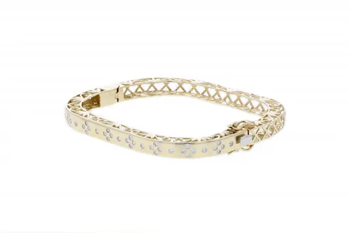 Solid 14K yellow gold bracelet with 1.02ct diamonds