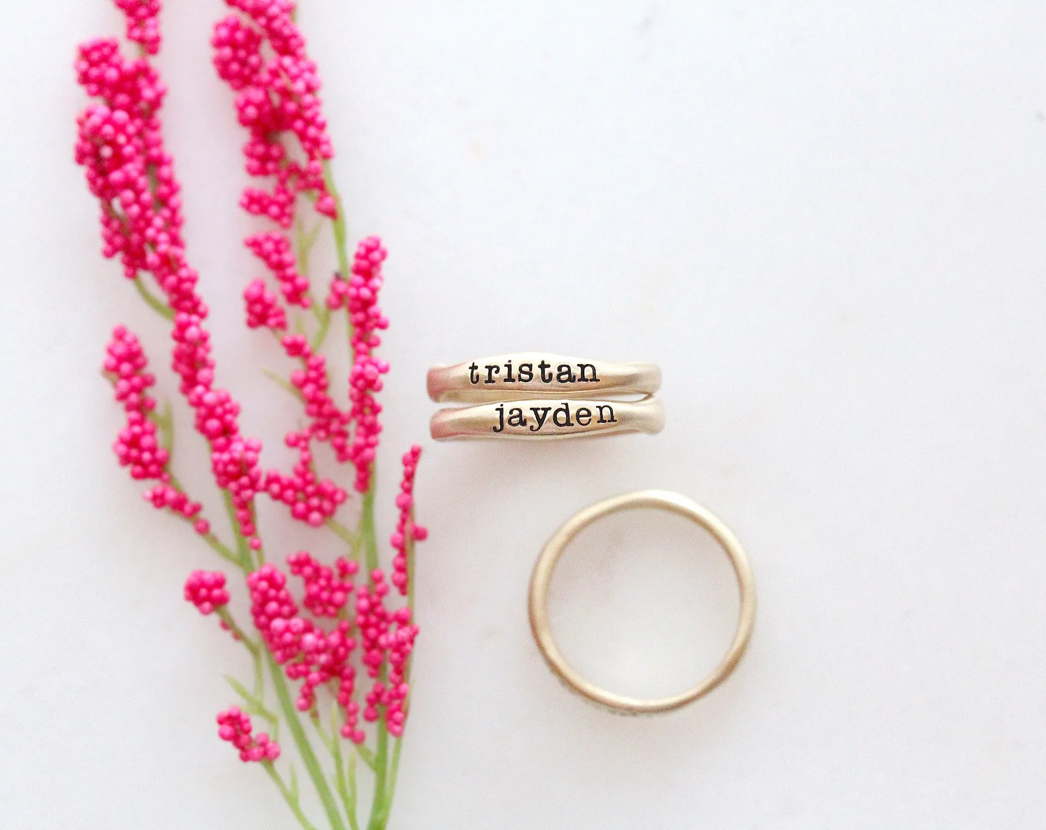 stackable name rings {10K rose gold}