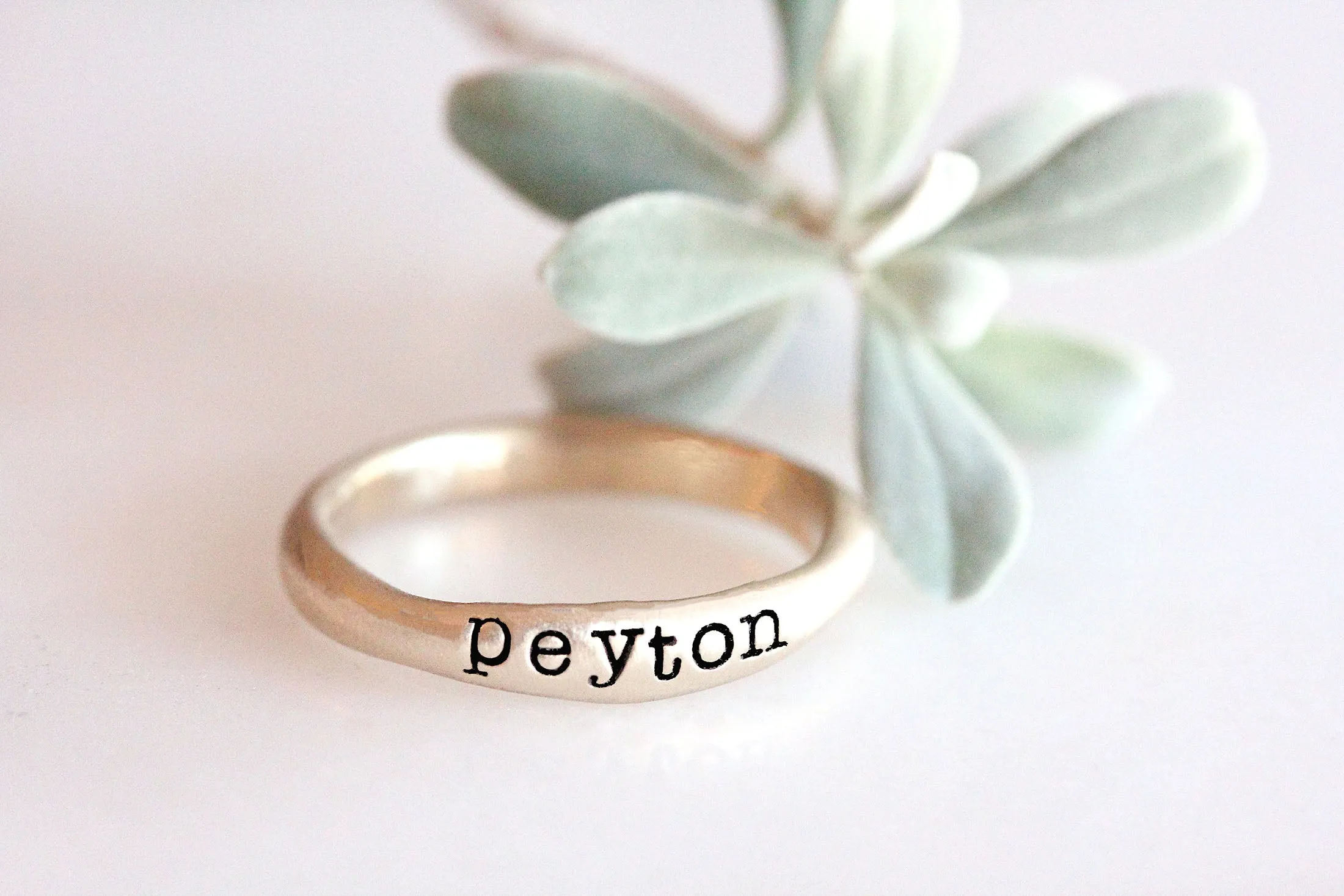 stackable name rings {10K rose gold}