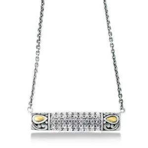 Sterling Silver/18K White Topaz Necklace