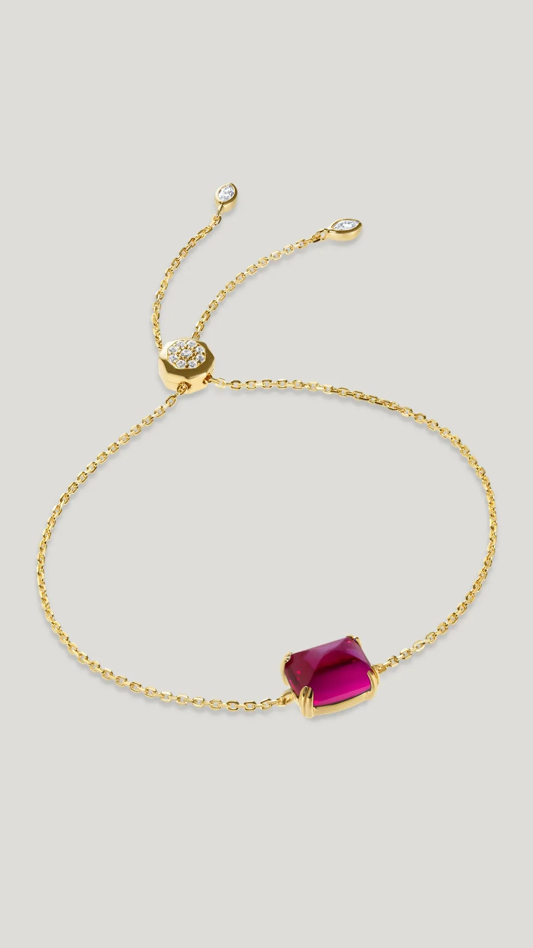 Sugarloaf Bracelet Dark Pink Gold Vermeil