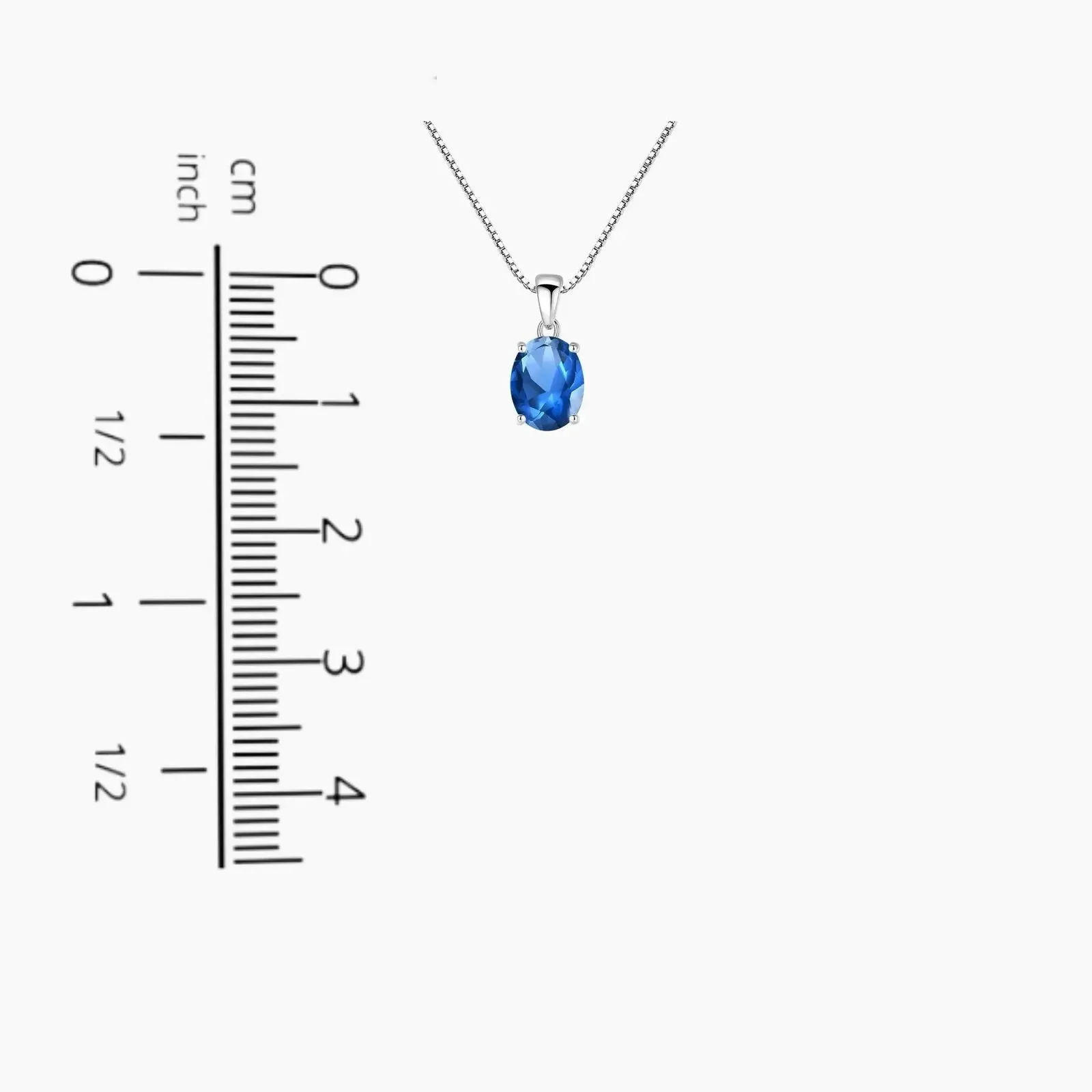 Swiss Blue Topaz Oval Pendant Necklace in Sterling Silver - Irosk Australia ®