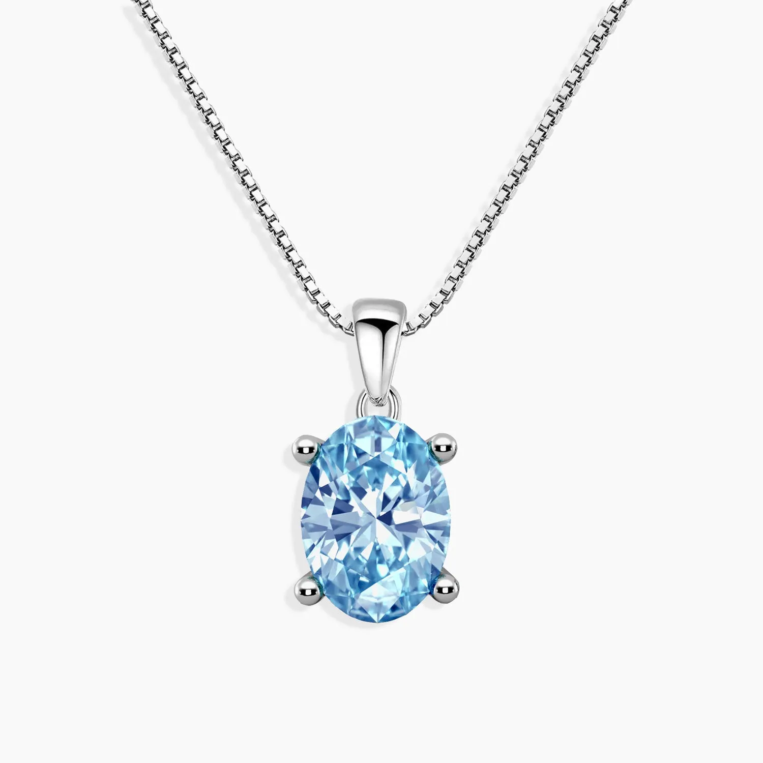 Swiss Blue Topaz Oval Pendant Necklace in Sterling Silver - Irosk Australia ®