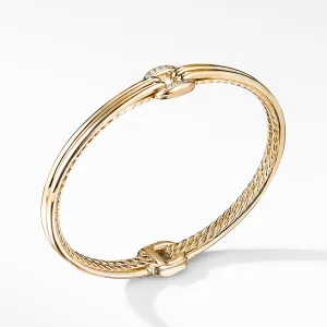 Thoroughbred Center Link Bracelet in 18K Yellow Gold with Diamonds