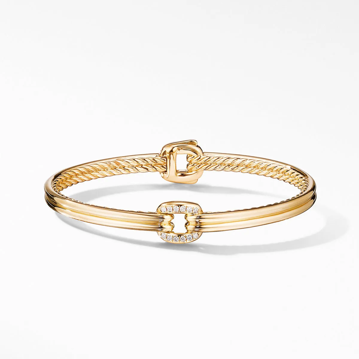 Thoroughbred Center Link Bracelet in 18K Yellow Gold with Diamonds