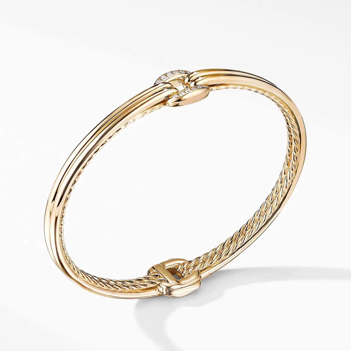 Thoroughbred Center Link Bracelet in 18K Yellow Gold with Diamonds