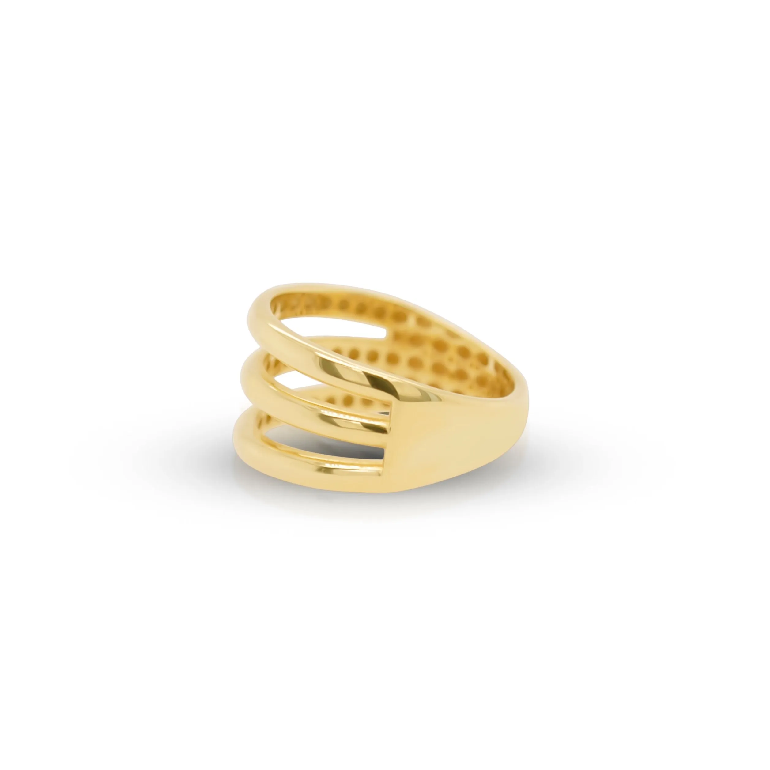 Three lines gold ring