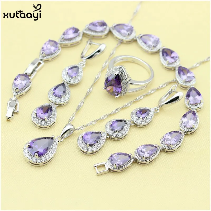 Top Quality 925 Silver Green Imitated Emerald Fancy Necklace Ring Earrings and Bracelet Wedding Jewelry Set