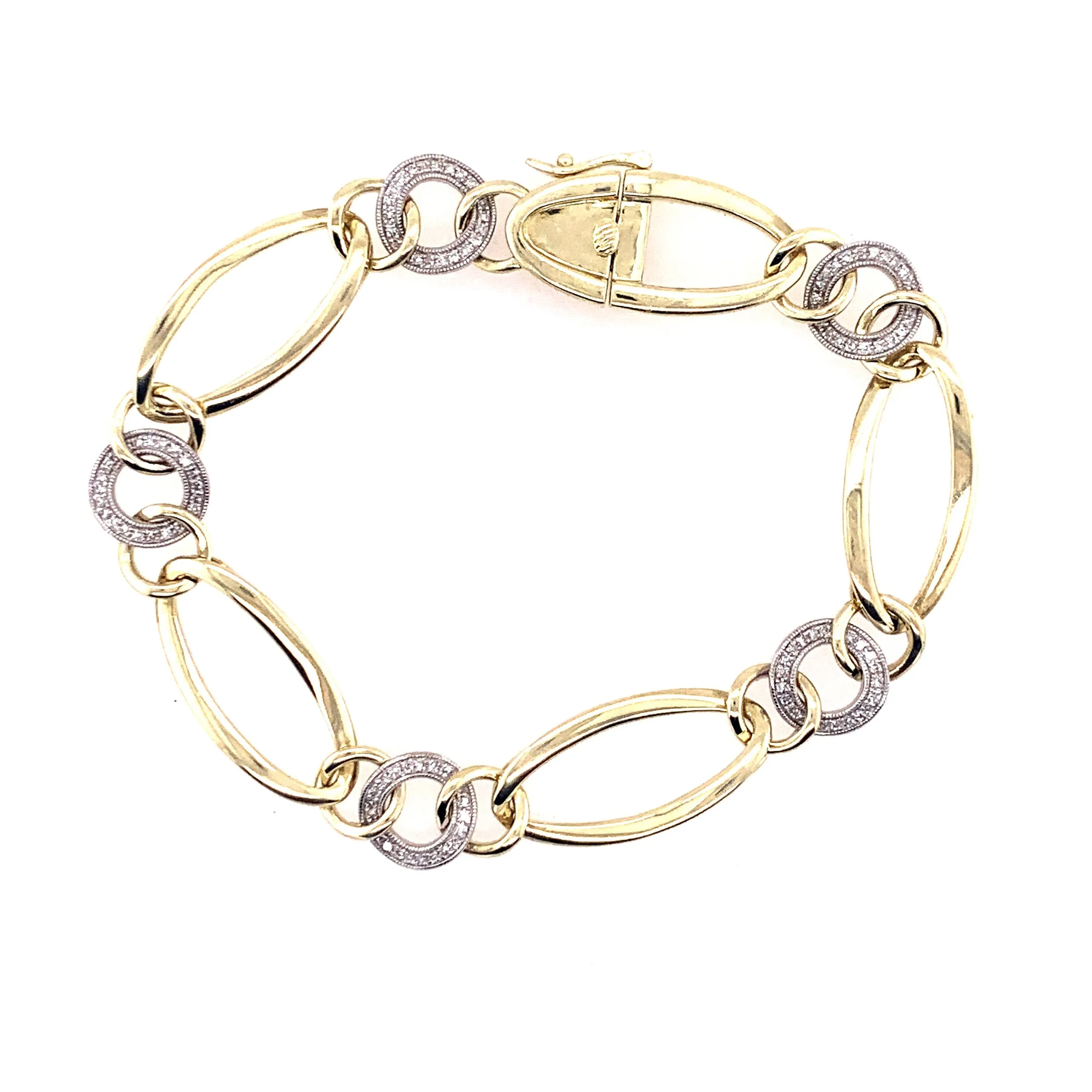 Two Tone Diamond Chain Link Bracelet