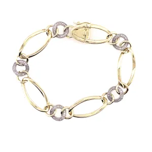 Two Tone Diamond Chain Link Bracelet