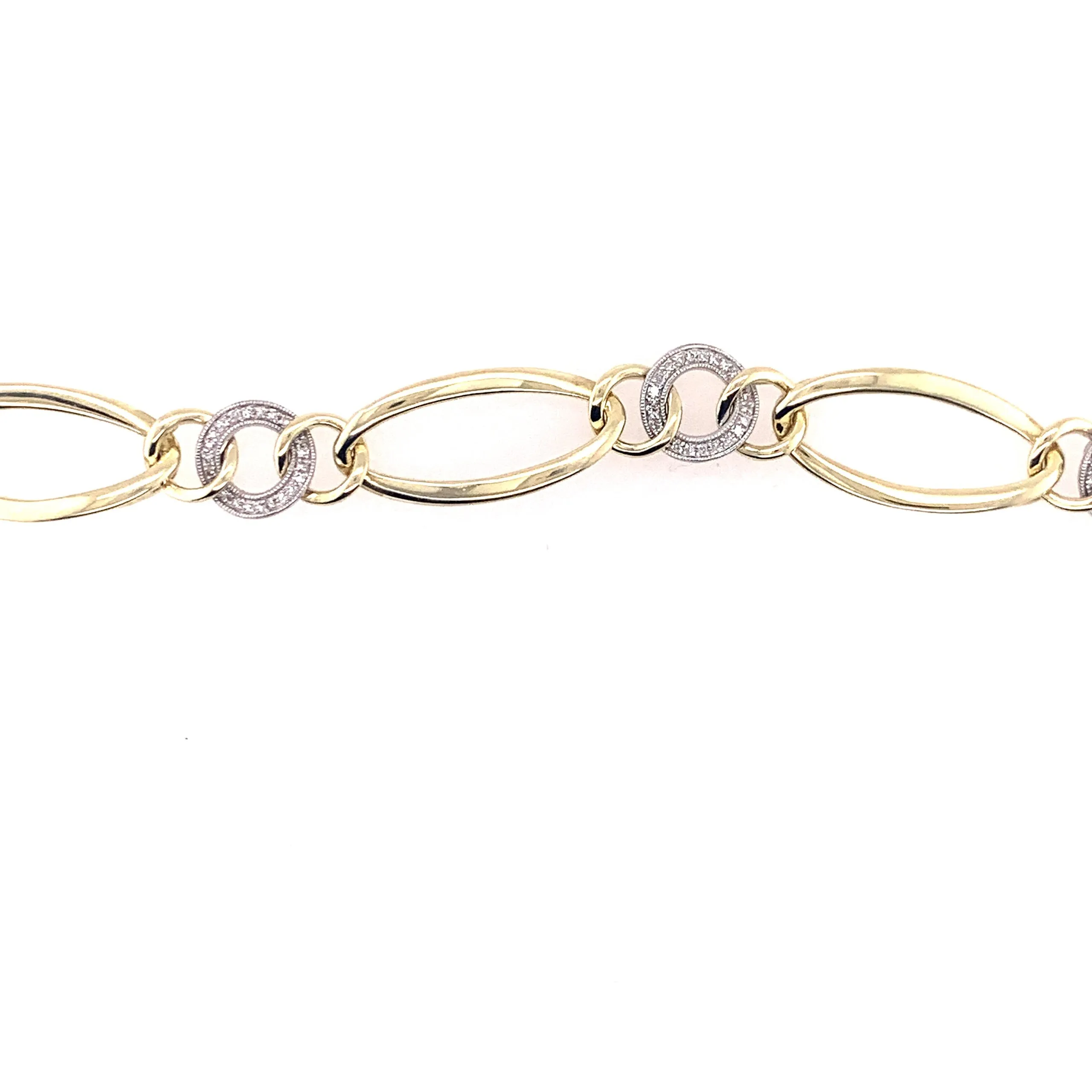 Two Tone Diamond Chain Link Bracelet