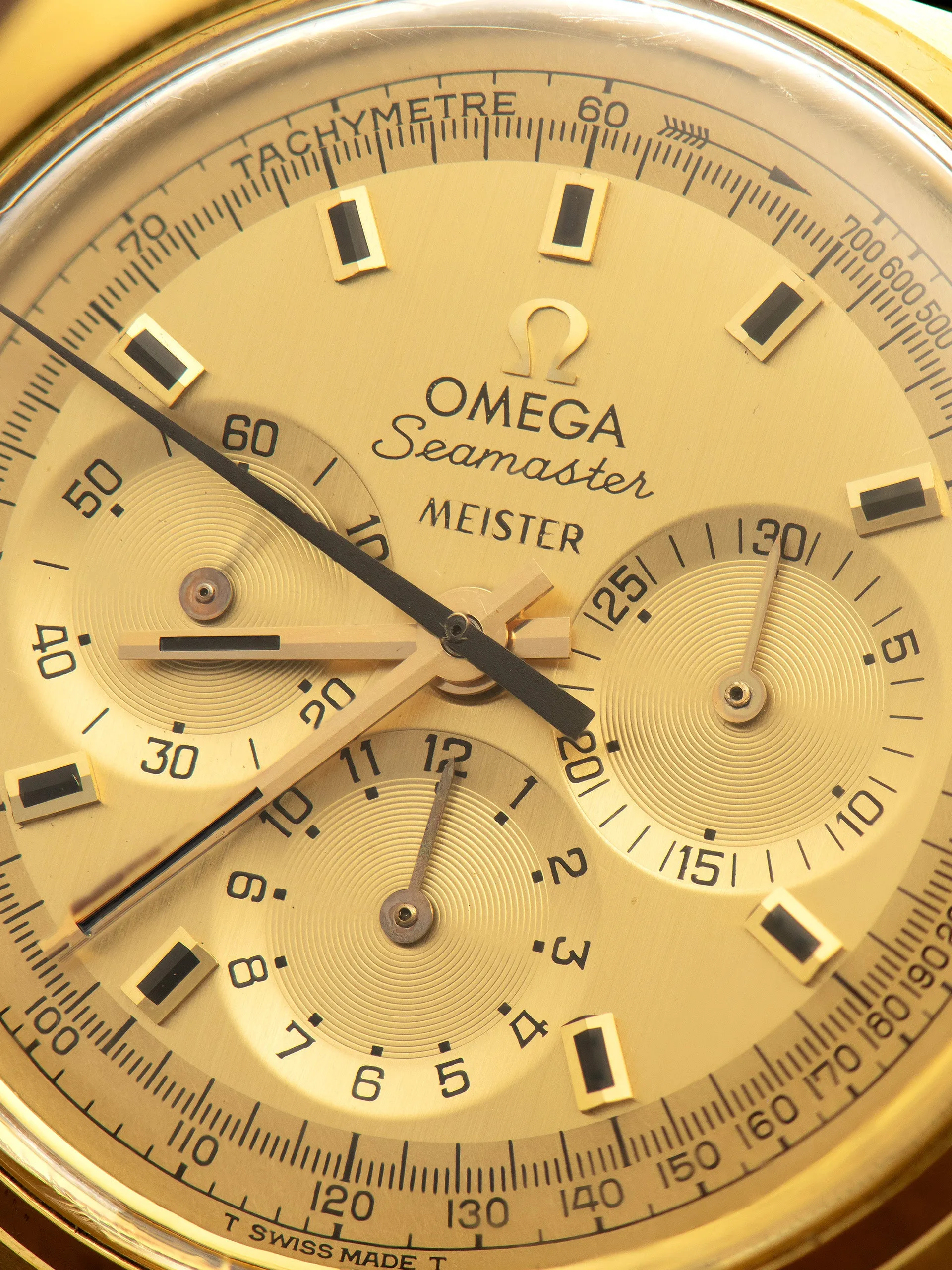 *Unpolished* 1968 Omega Seamaster Chronograph 18K YG (Ref. 145.006-68) "Cal. 321" Meister Co-Signed Dial