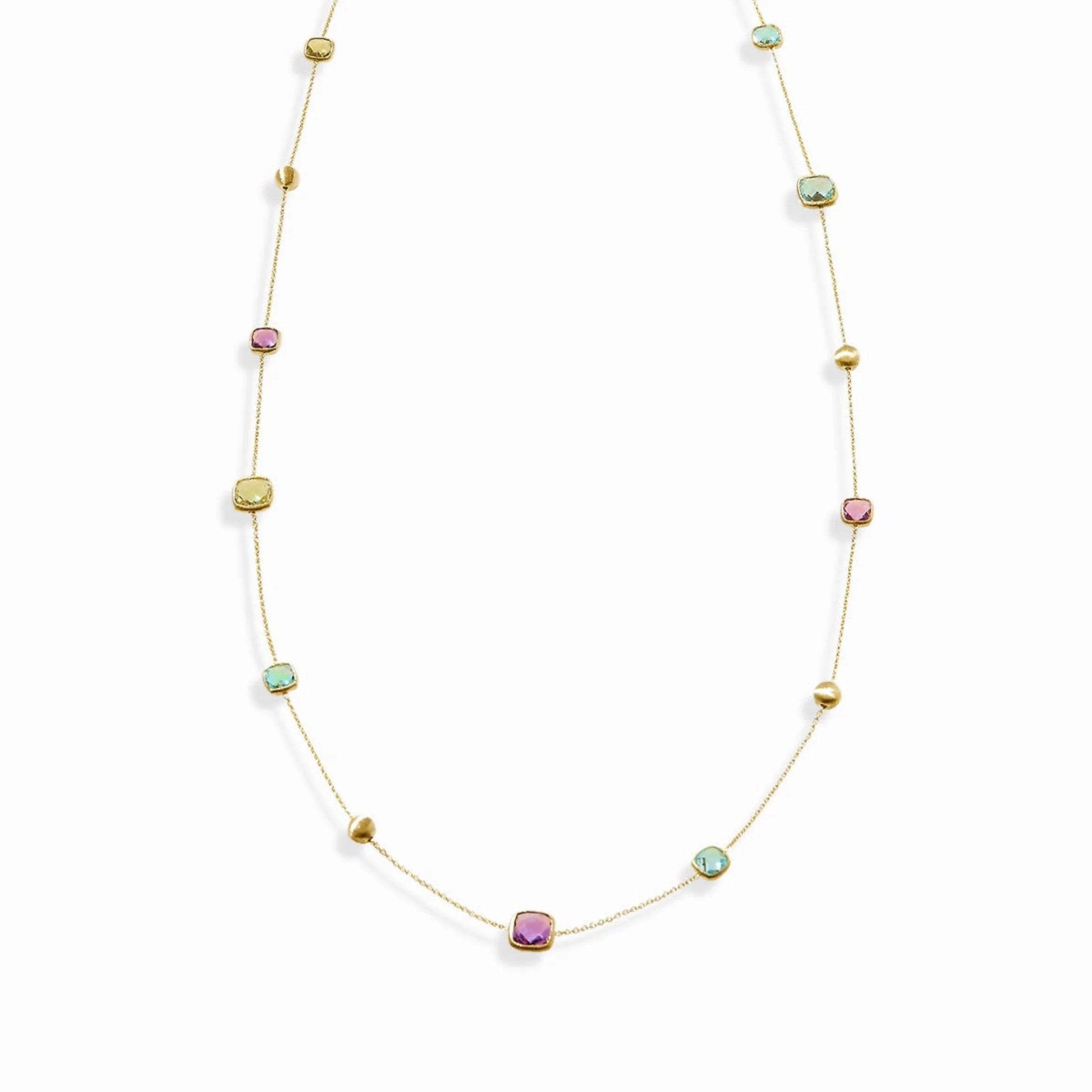 Venezia Multi Color Quadrato Necklace Long