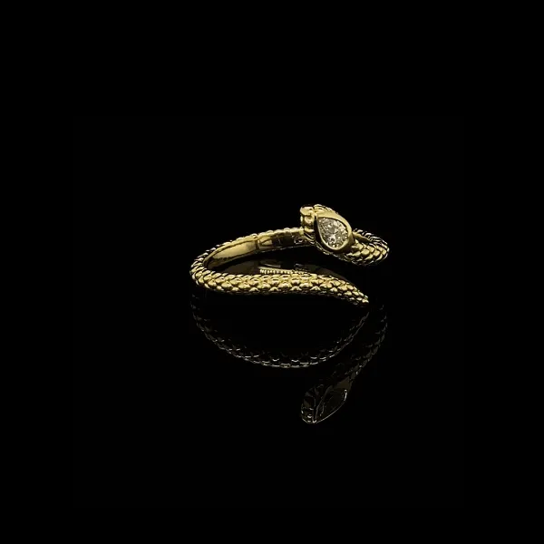 Victorian Pear Diamond 'Snake' Ring