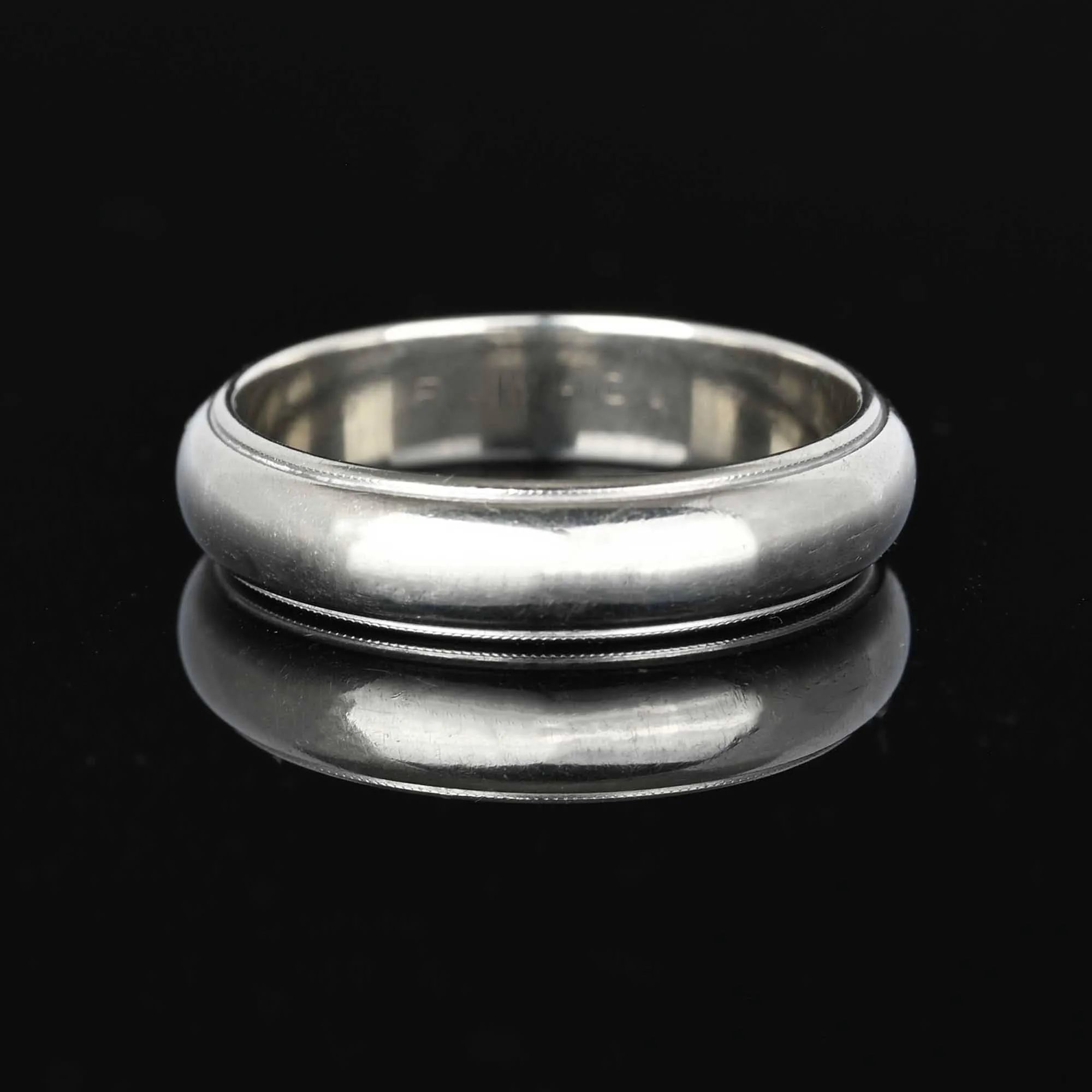 Vintage JR Woods 14K White Gold Wedding Ring Band