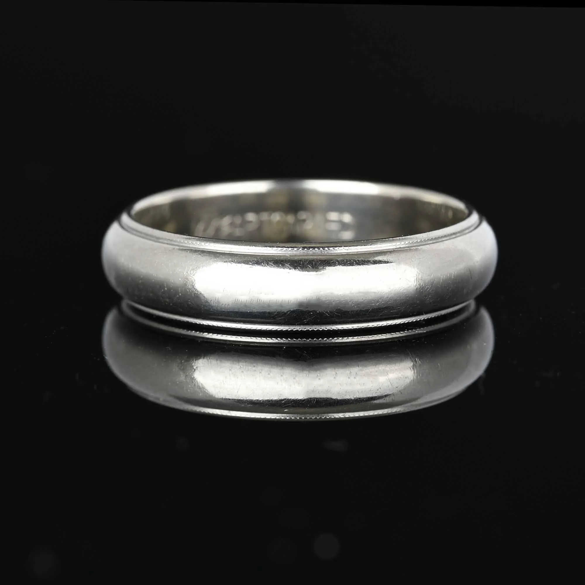 Vintage JR Woods 14K White Gold Wedding Ring Band