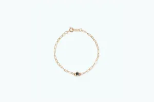 VITAMIN Gold Chain Bracelet Black Star (14K)