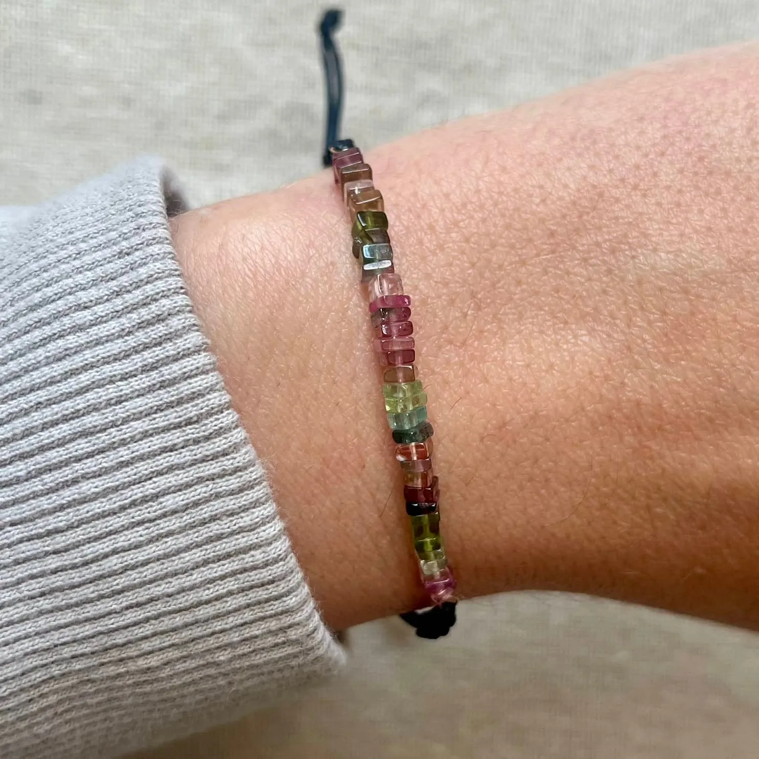 Watermelon Tourmaline Cord Bracelet - Heart Centre