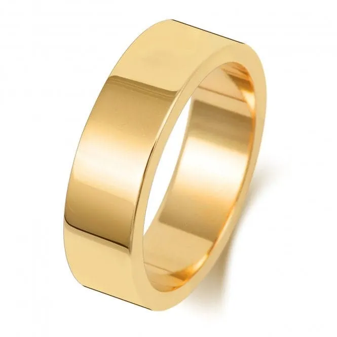 Wedding Band 18K Flat Flat 6 mm-1.25 Wedding  Ring WQ176L