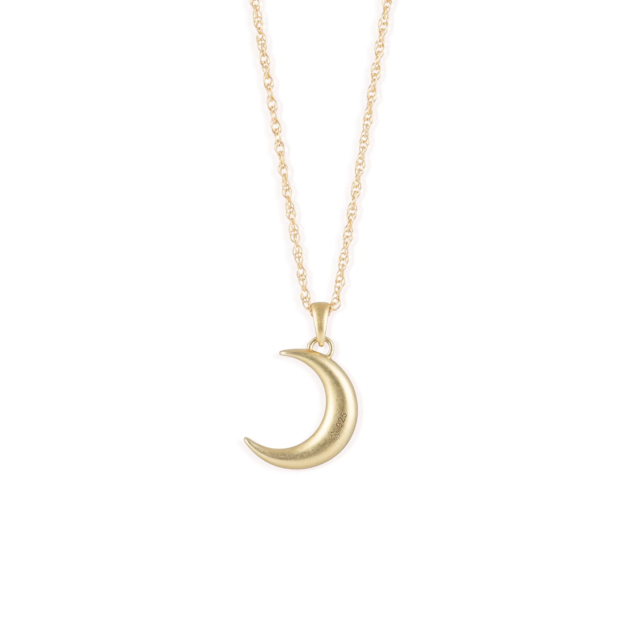 White Topaz Carina Crescent Pendant Necklace