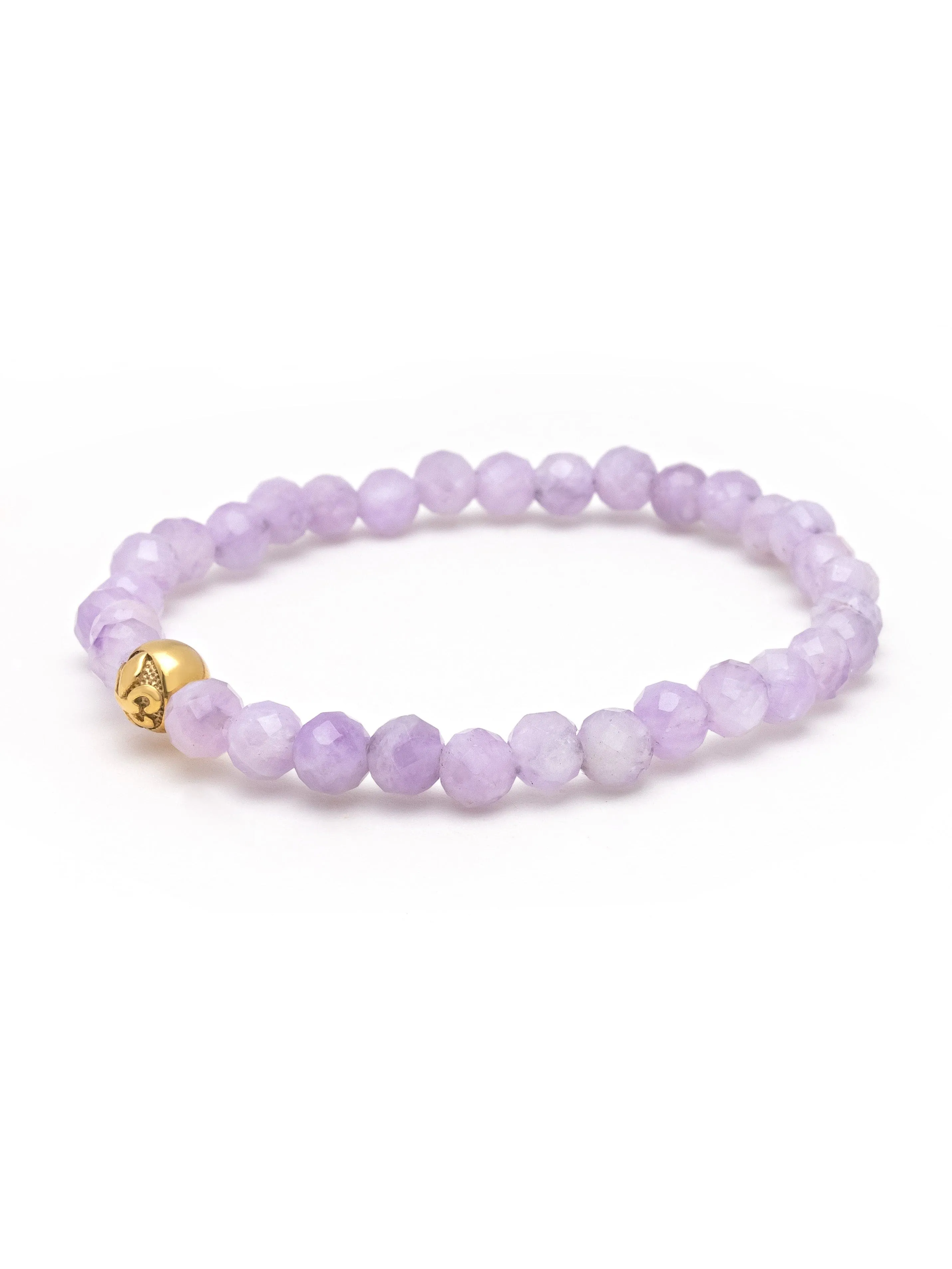 Women's Wristband with Amethyst Lavender and Gold