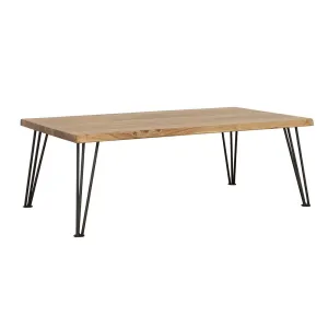 Zander Coffee Table with Hairpin Leg Natural and Matte Black